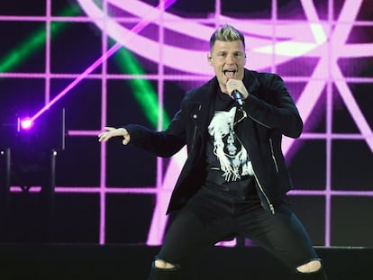 Nick Carter, durante un concierto en Las Vegas, en 2019.