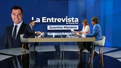 Entrevista a Juanma Moreno en los servicios informativos de Canal Sur.