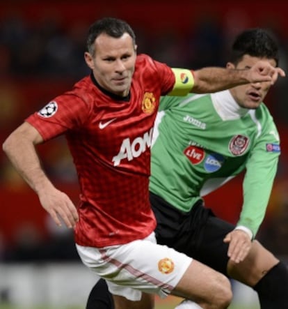 Giggs, en un partido de 'Champions' ante el Cluj.
