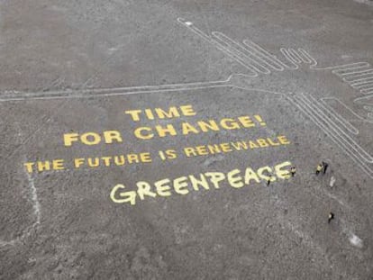 Perú pide prisión para un activista de Greenpeace por la acción en Nazca