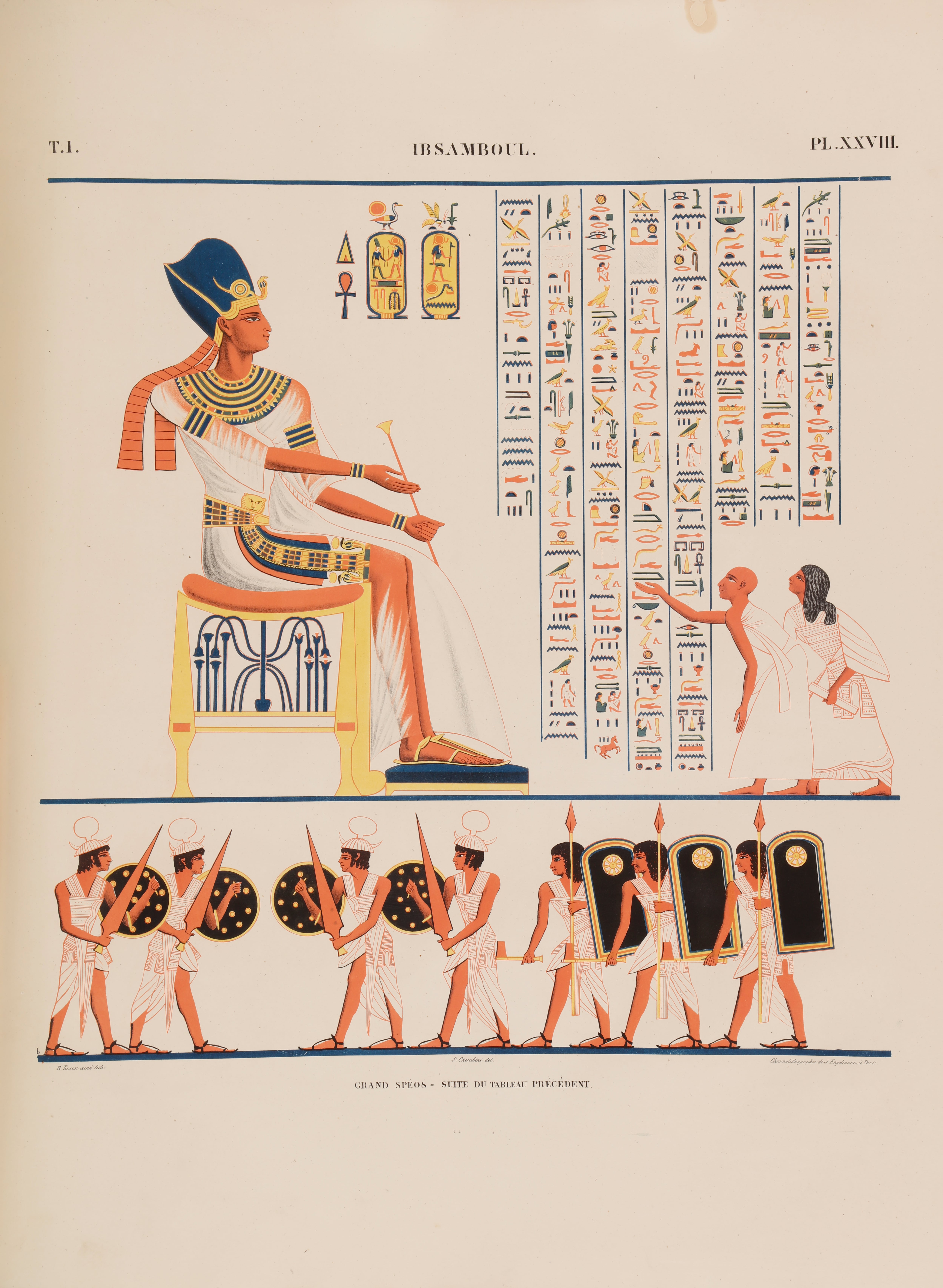 Plancha del álbum de Jean-François Champollion sobre Egipto.