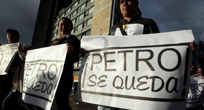 Manifestación a favor de Gustavo Petro.