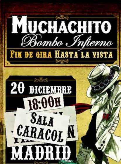 Cartel parcheado por las distintas citas de Muchachito.