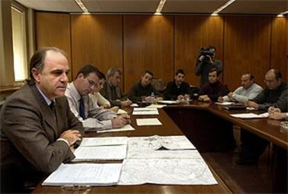 Reunión del comité de crisis de la peste porcina en la Consejería catalana de Agricultura, Ganadería y Pesca.