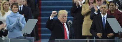 Donald Trump, tras su primer discurso como presidente.