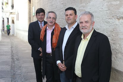 De izquierda a derecha, Manuel Pimentel, Sebastián de la Obra, Antonio Manuel Rodríguez Ramos y Mansur Escudero, ayer en Córdoba.