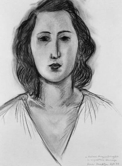 Retrato de Marguerite Maeght, dibujo de Henri Matisse.