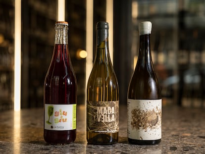 Selección de vinos naturales, Glu Glu (La Gutina), Maca Vella (Nuria Renom) y El Carrascal (Esmeralda Garcia).