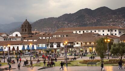 Vista de la plaza de Armas de Cuzco, en Perú.