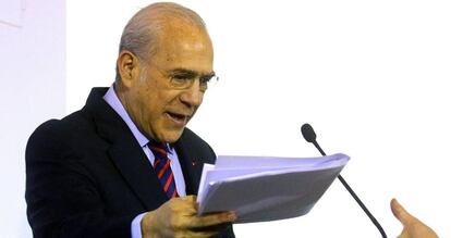 El secretario general de la OCDE, &Aacute;ngel Gurr&iacute;a, el fin de semana pasado en Santiago de Chile.