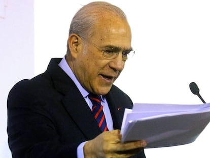 El secretario general de la OCDE, &Aacute;ngel Gurr&iacute;a, el fin de semana pasado en Santiago de Chile.