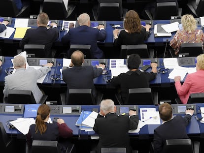 Votación en el Parlamento Europeo durante una sesión el pasado 8 de julio.