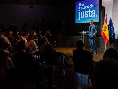 El presidente del Gobierno, Pedro Sánchez, abre el curso político en la Casa de América en Madrid este miércoles.