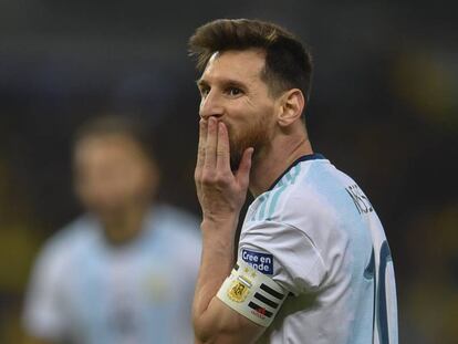 Messi, en el último partido de Argentina ante Brasil en la Copa América. 