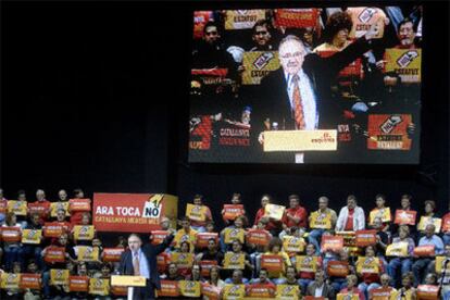 Josep Lluís Carod, ayer durante el mitin central de Esquerra en Barcelona