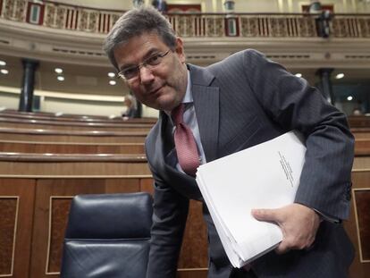 Rafael Catalá, exministro de Justicia, en el Congreso de los Diputados.