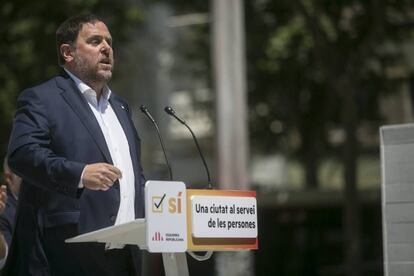 El l&iacute;der de ERC, Oriol Junqueras, este s&aacute;bado.
 