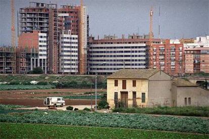 Límite de la huerta con la ciudad de Valencia.