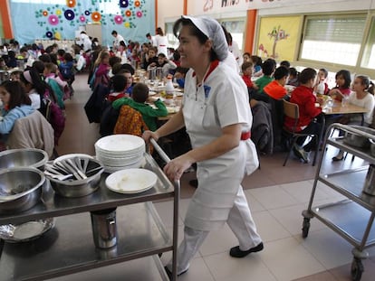 El comedor del colegio p&uacute;blico Antonio Buero Vallejo en San Sebasti&aacute;n de los Reyes (Madrid).