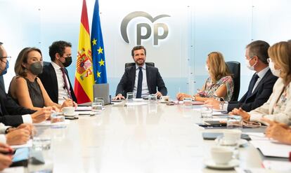 Pablo Casado preside, el pasado viernes, el comité de dirección del PP.