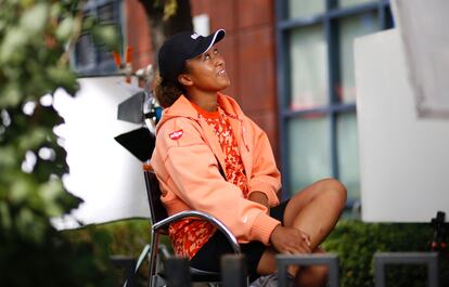 Naomi Osaka, en los aledaños de la Pista Arthur Ashe.