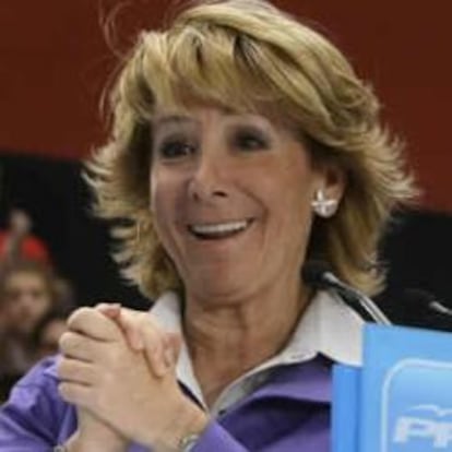 La presidenta de la Comunidad de Madrid, Esperanza Aguirre