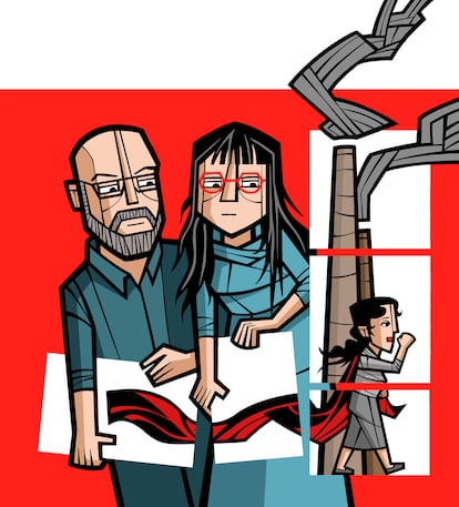 Cristina Durán y Miguel Ángel Giner Bou son el tándem creador de cómics. Portada Suplemento Babelia 25/02/23