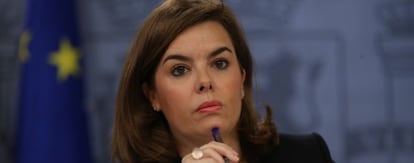 Deputy Prime Minister Soraya Sáenz de Santamaria after a cabinet meeting.