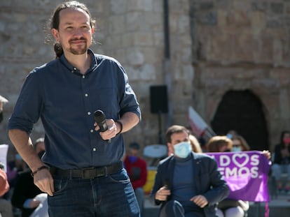 Pablo Iglesias, en el mitin celebrado este sábado en Alcalá de Henares.