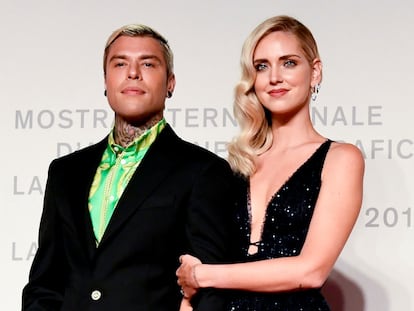 Chiara Ferragni y Fedez, en la presentación del documental sobre ella, 'Chiara Ferragni - Unposted', en el Festival de cine de Venecia en septiembre de 2019.