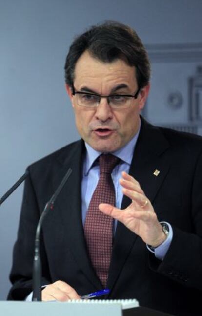 El presidente de la Generalitat de Cataluña, Artur Mas, durante una rueda de prensa.