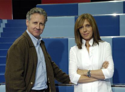 Lorenzo Milá y Ana Blanco (TVE-1).