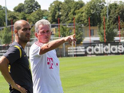 Heynckes y Guardiola en las instalaciones del Bayern en Julio de 2011