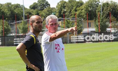 Heynckes y Guardiola en las instalaciones del Bayern en Julio de 2011