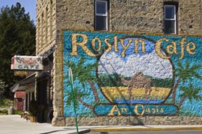 El famoso mural del Roslyn Cafe.