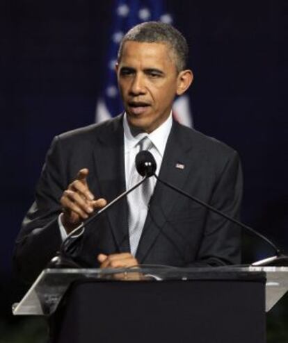 Obama, durante la conferencia de prensa en San José.