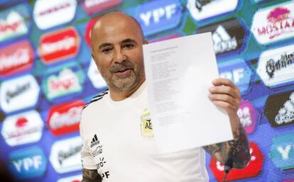 Sampaoli muestra la lista de los seleccionados para el Mundial de Rusia