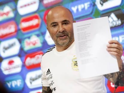 Sampaoli muestra la lista de los seleccionados para el Mundial de Rusia