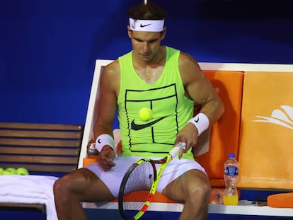 Nadal, durante un entrenamiento en Acapulco.