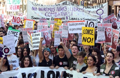 Manifestación en Madrid a favor de la enseñanza pública en 2017.