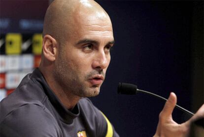 Guardiola, durante la rueda de prensa.