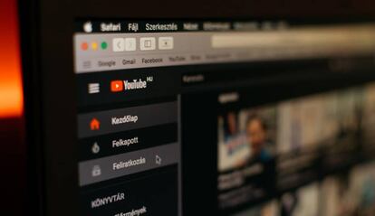 YouTube en la pantalla de un ordeandor