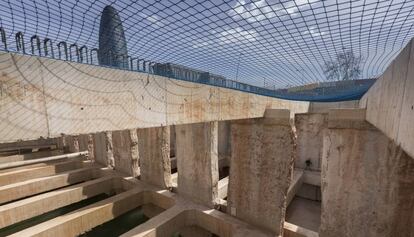 Parte de la estructura del túnel de Glòries, en Barcelona.