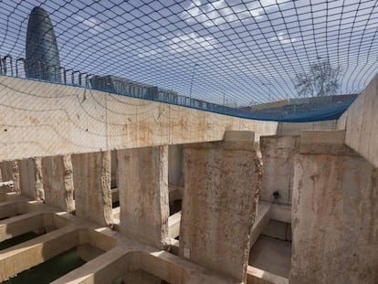 Parte de la estructura del túnel de Glòries, en Barcelona.