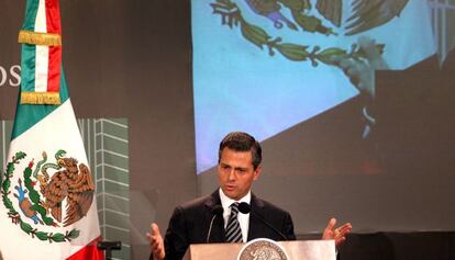 Peña Nieto, en un acto público este lunes.