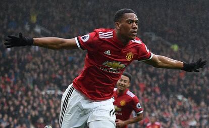 Martial celebra su gol ante el Tottenham.