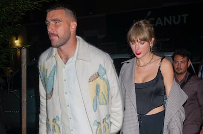 Travis Kelce and Taylor Swift in New York in October 2023.