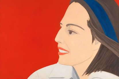 ‘The Red Smile’, 1963, cuadro que se podrá ver en la exposición del Museo Nacional Thyssen-Bornesmiza. La protagonista, como en muchos retratos, es su esposa, Ada.