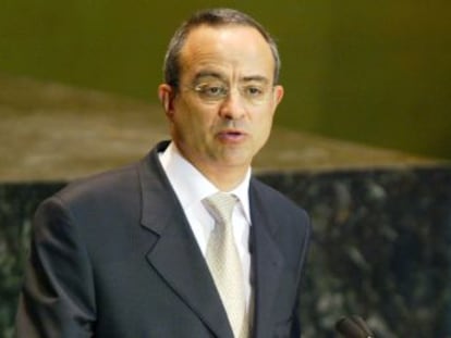 Marwan Muasher durante un discurso en Asamblea General de la ONU, en 2004.