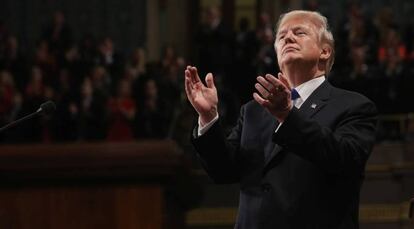 Donald Trump, durante el discurso sobre el Estado de la Unión.